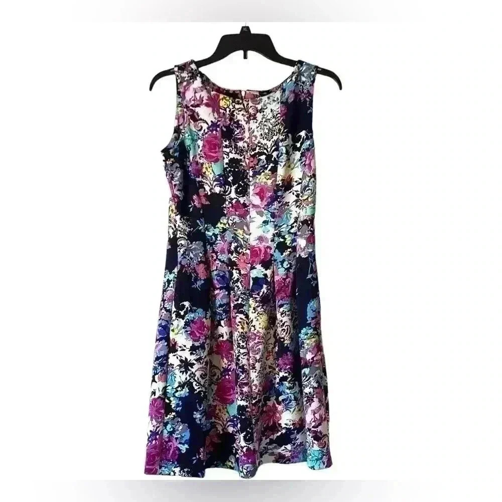 Covington Sheath Dress Floral Sleeveless  Midi Dress Size 6